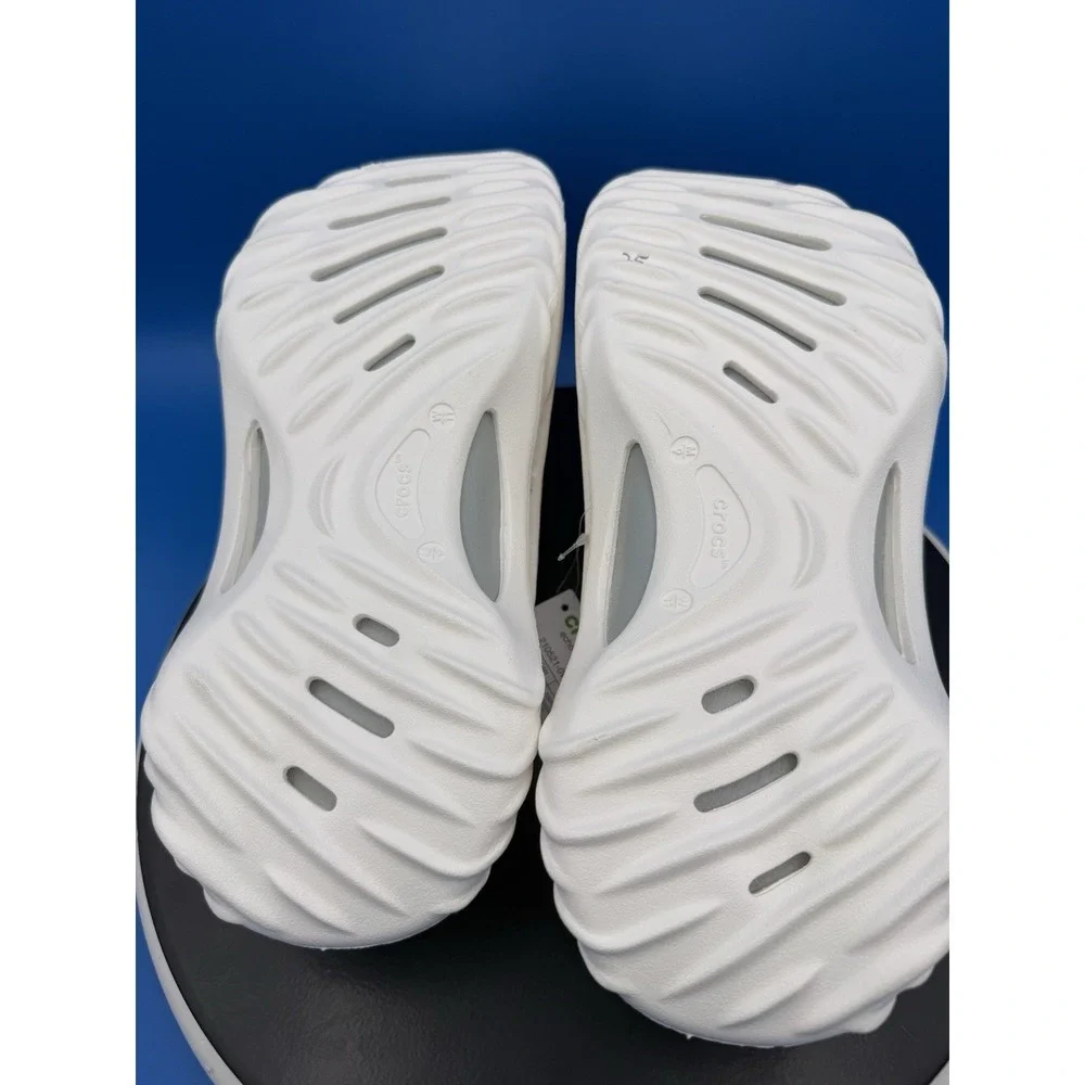 Crocs Echo Wave Mens Size 9 Chalk White Slip On Clog Sandals Shoes Beach Fishing